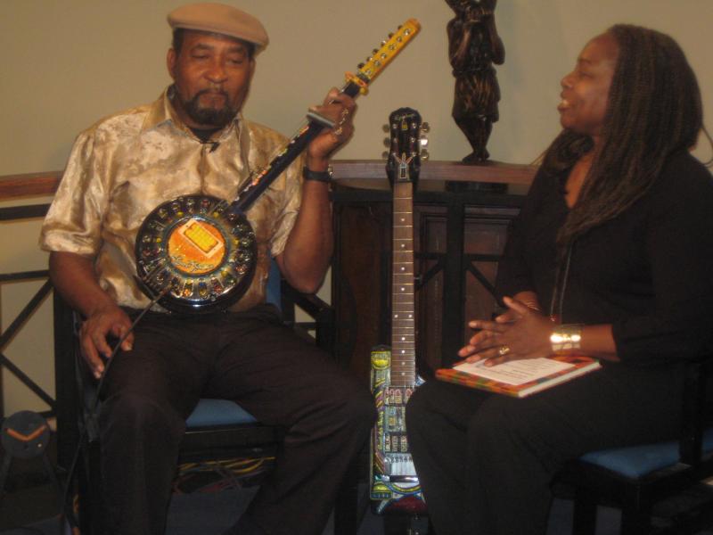 Super Chikan on the set with Sade Turnipseed